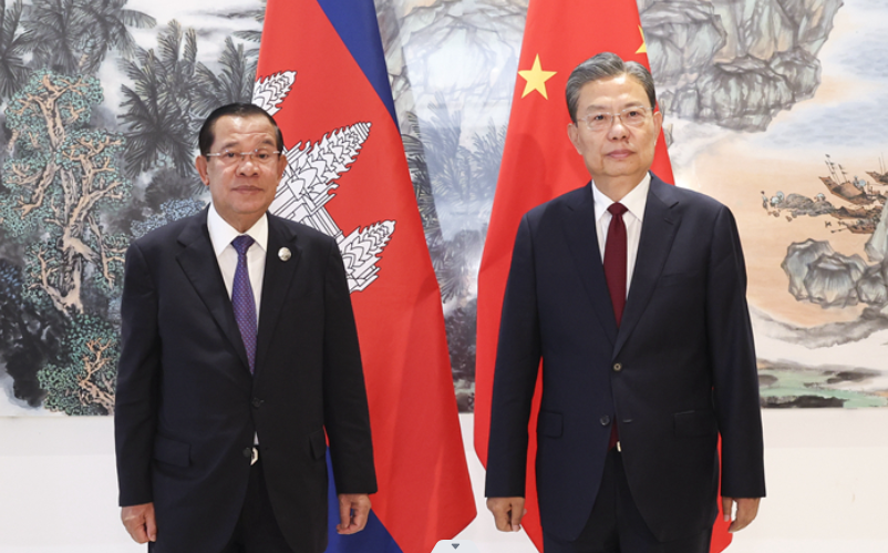 洪森亲王感谢赵乐际、王沪宁致电祝贺